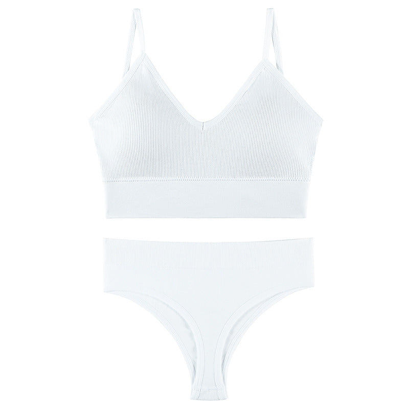 Women's Push-Up Wireless Sports Bra & Sling Vest Set