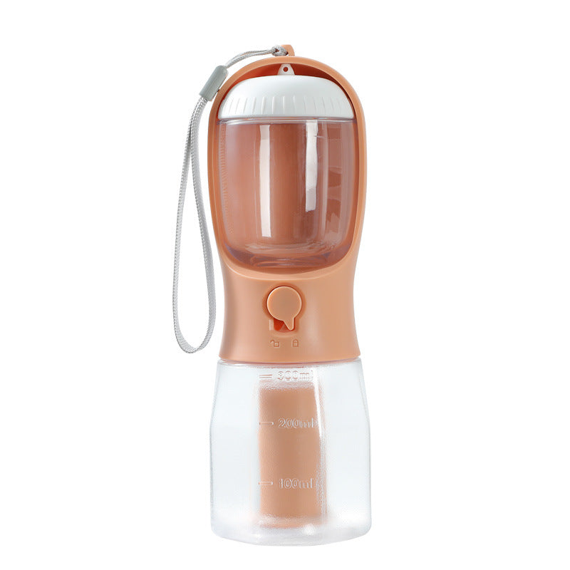 3-in-1 Portable Dog Water Bottle with Food & Waste Bag Compartment