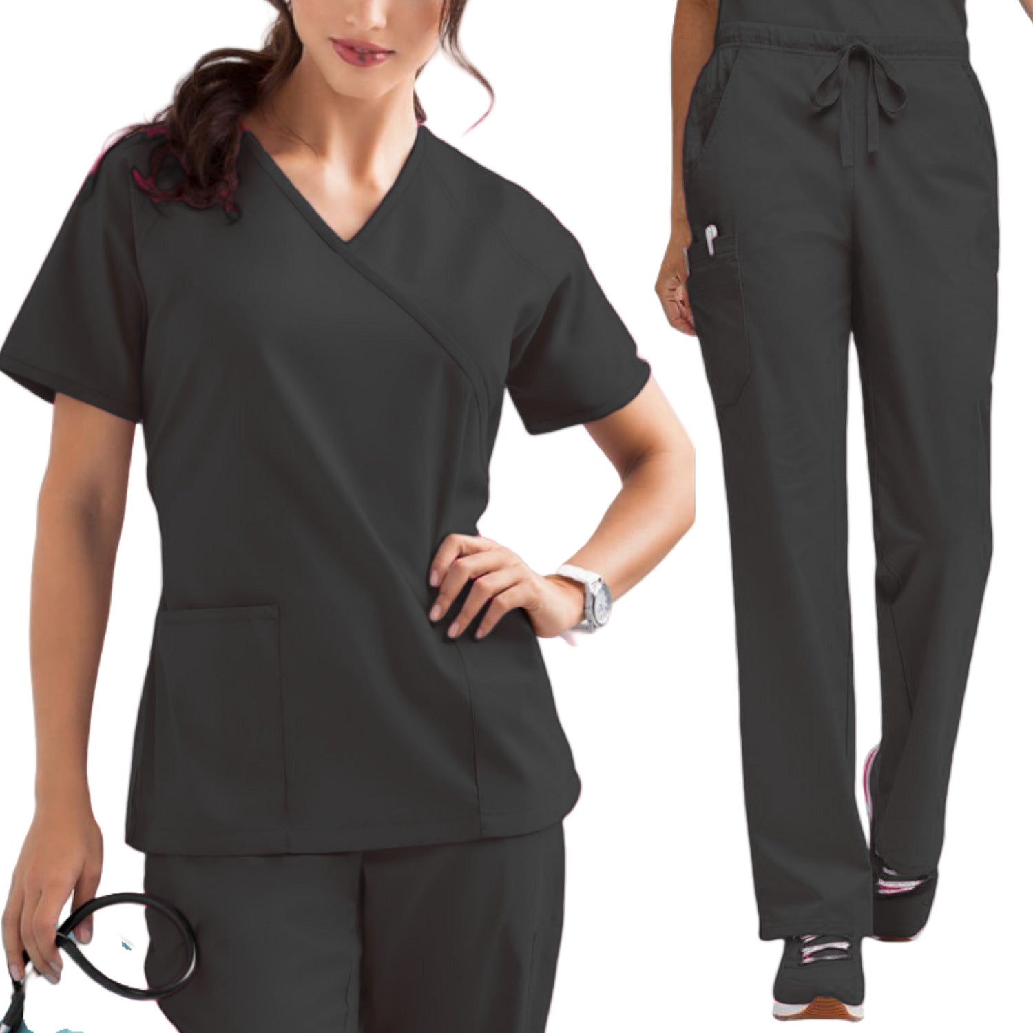 Unisex Medical Scrub Set – Moisture-Wicking Nurse & Clinic Uniform