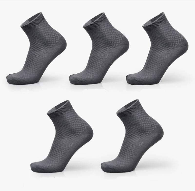 Men's Bamboo Fiber Business Socks – Breathable, Moisture-Wicking (5-Pack)