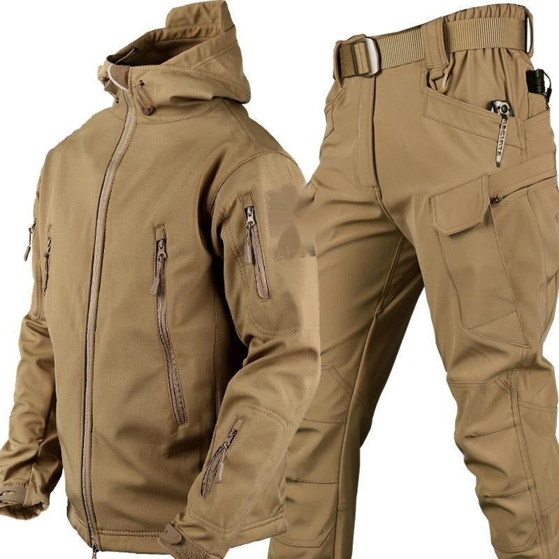 Outdoor Shark Skin Thermal Suit Special Forces Camouflage Brushed Thickened Jacket