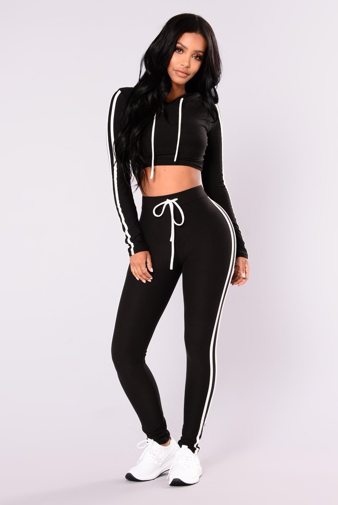Women's Crop Hoodie & Slim Pencil Pants Tracksuit Set – Casual Athleisure Suit