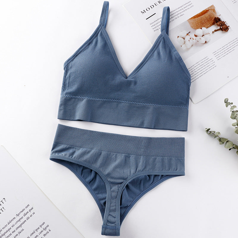 Women's Push-Up Wireless Sports Bra & Sling Vest Set