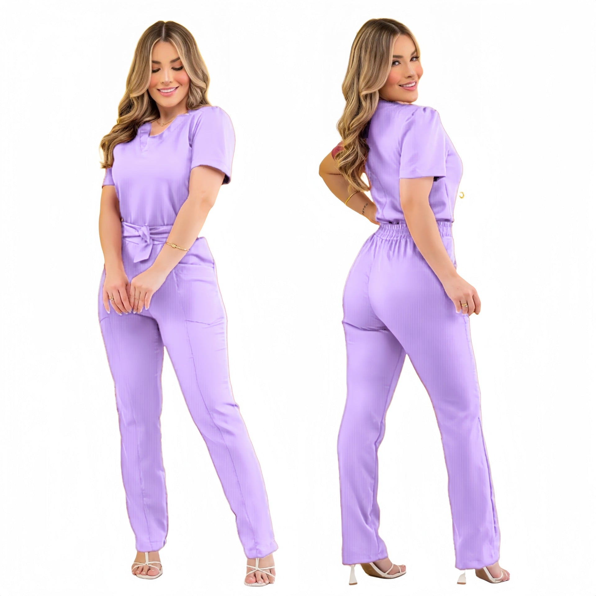 Women's Beauty Salon Scrub Set – Uniform Top & Pants