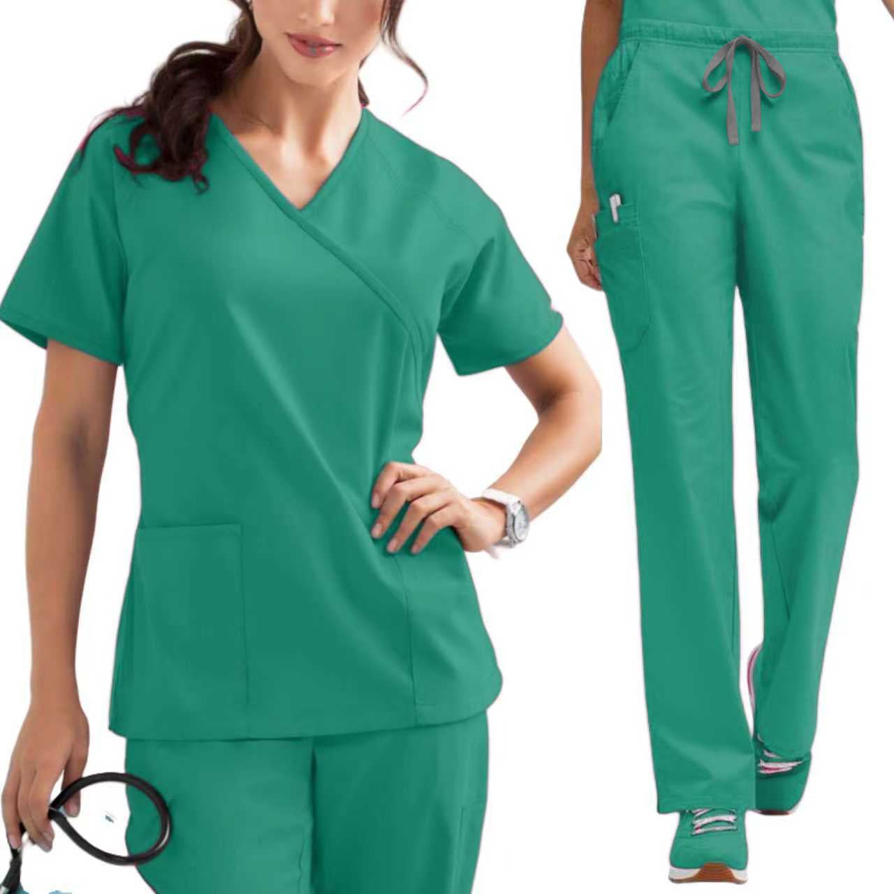 Unisex Medical Scrub Set – Moisture-Wicking Nurse & Clinic Uniform