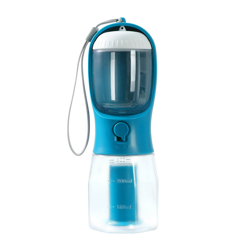 3-in-1 Portable Dog Water Bottle with Food & Waste Bag Compartment