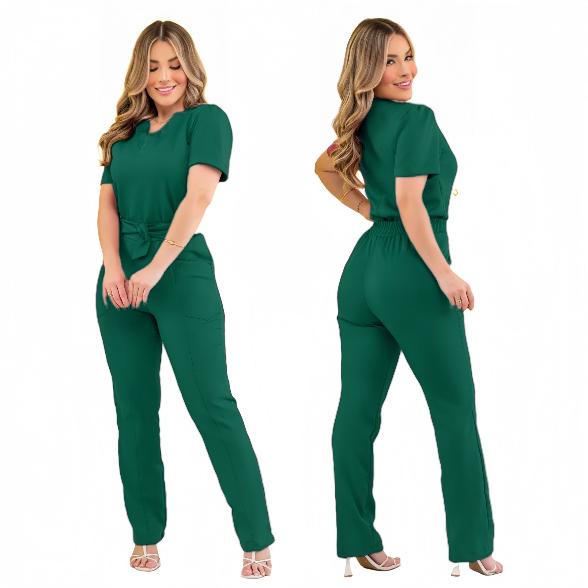 Women's Beauty Salon Scrub Set – Uniform Top & Pants