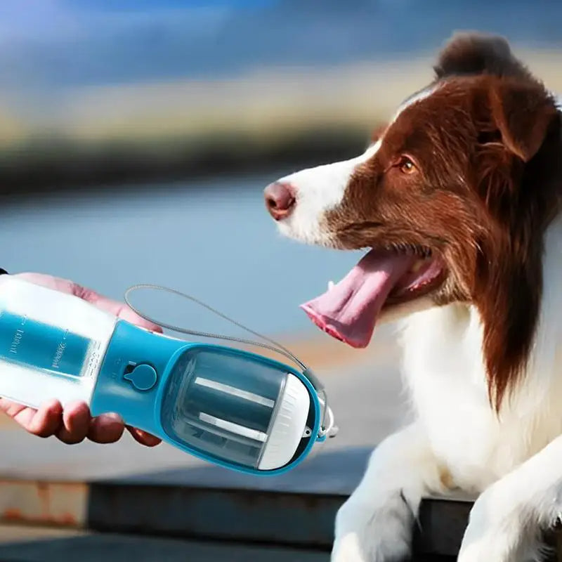 3-in-1 Portable Dog Water Bottle with Food & Waste Bag Compartment