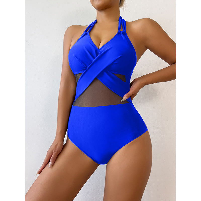 Women's Solid Color One-Piece Swimsuit