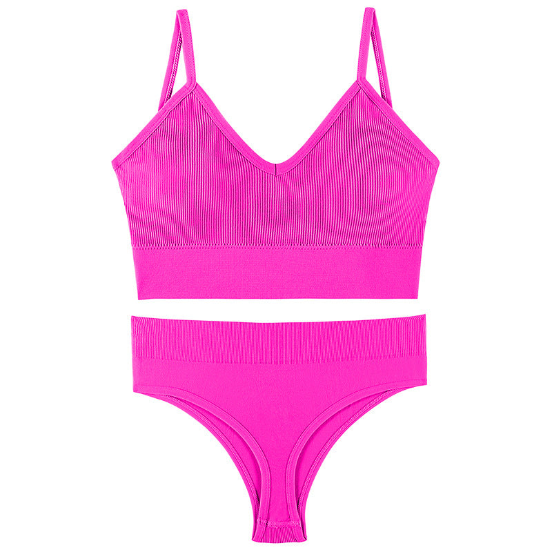 Women's Push-Up Wireless Sports Bra & Sling Vest Set