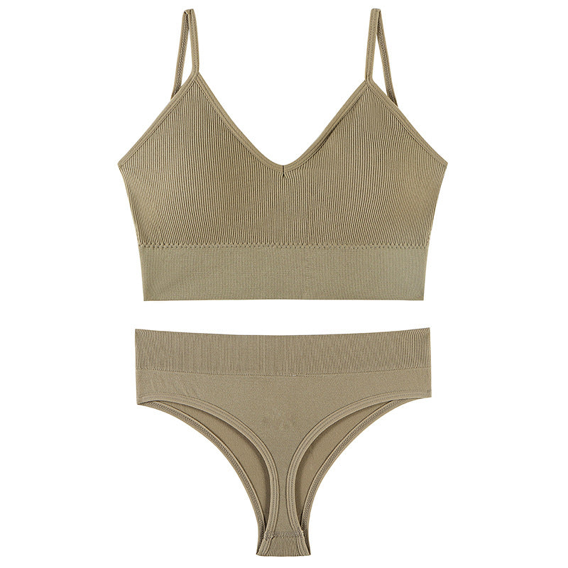 Women's Push-Up Wireless Sports Bra & Sling Vest Set
