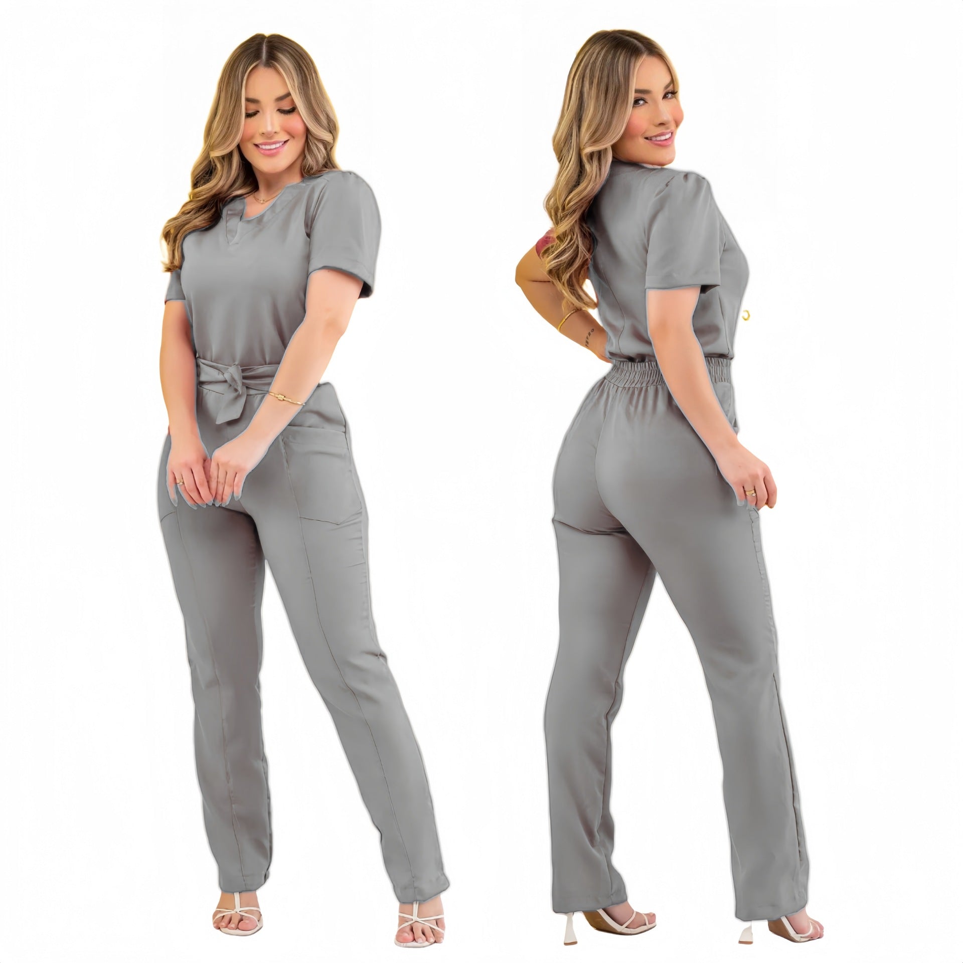 Women's Beauty Salon Scrub Set – Uniform Top & Pants