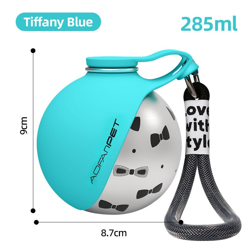 Portable Dog Water Bottle – Stainless Steel Travel Dispenser with Drinking Bowl
