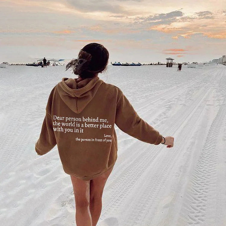 Women's Inspirational Message Hoodie – Cozy Kangaroo Pocket Pullover Sweatshirt