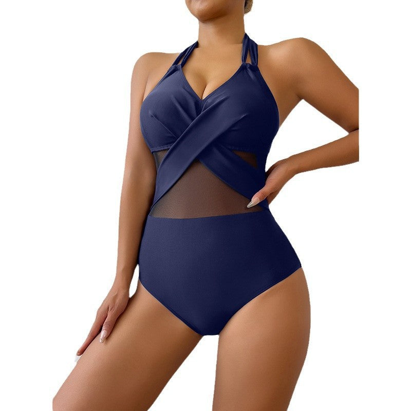 Women's Solid Color One-Piece Swimsuit