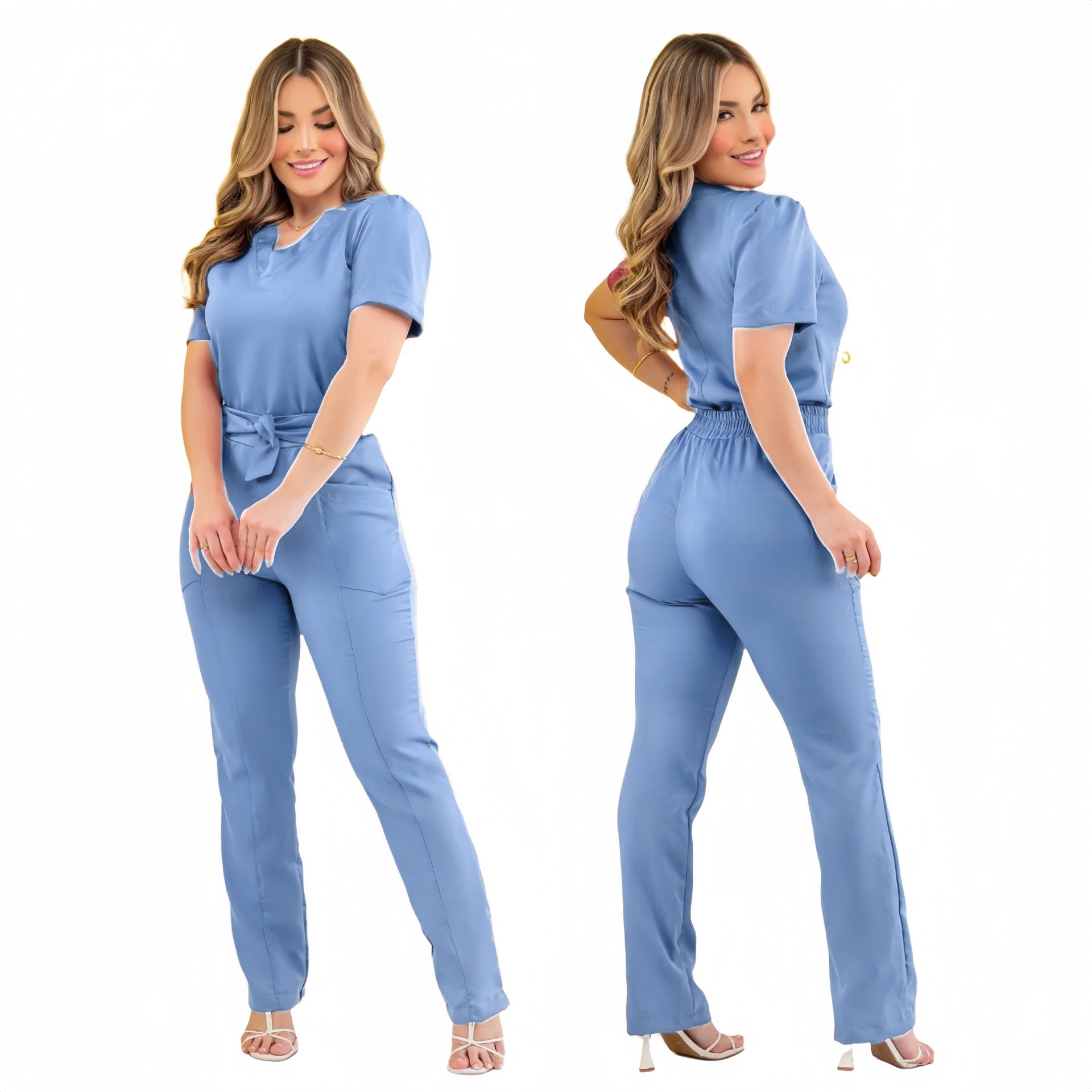 Women's Beauty Salon Scrub Set – Uniform Top & Pants