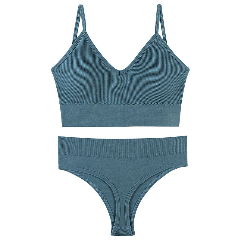 Women's Push-Up Wireless Sports Bra & Sling Vest Set