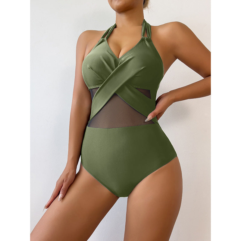 Women's Solid Color One-Piece Swimsuit