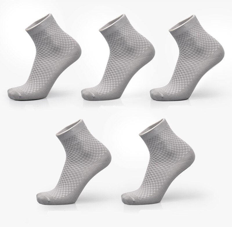 Men's Bamboo Fiber Business Socks – Breathable, Moisture-Wicking (5-Pack)
