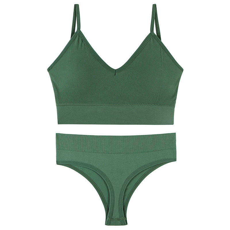 Women's Push-Up Wireless Sports Bra & Sling Vest Set