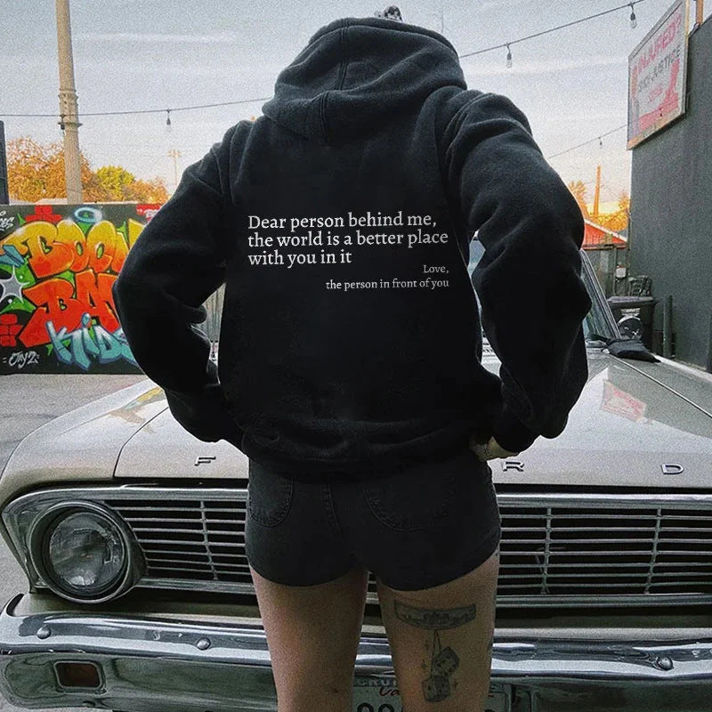 Women's Inspirational Message Hoodie – Cozy Kangaroo Pocket Pullover Sweatshirt