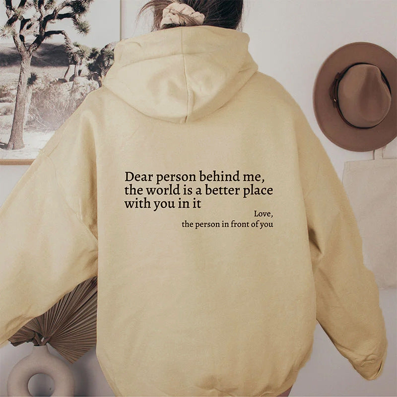 Women's Inspirational Message Hoodie – Cozy Kangaroo Pocket Pullover Sweatshirt