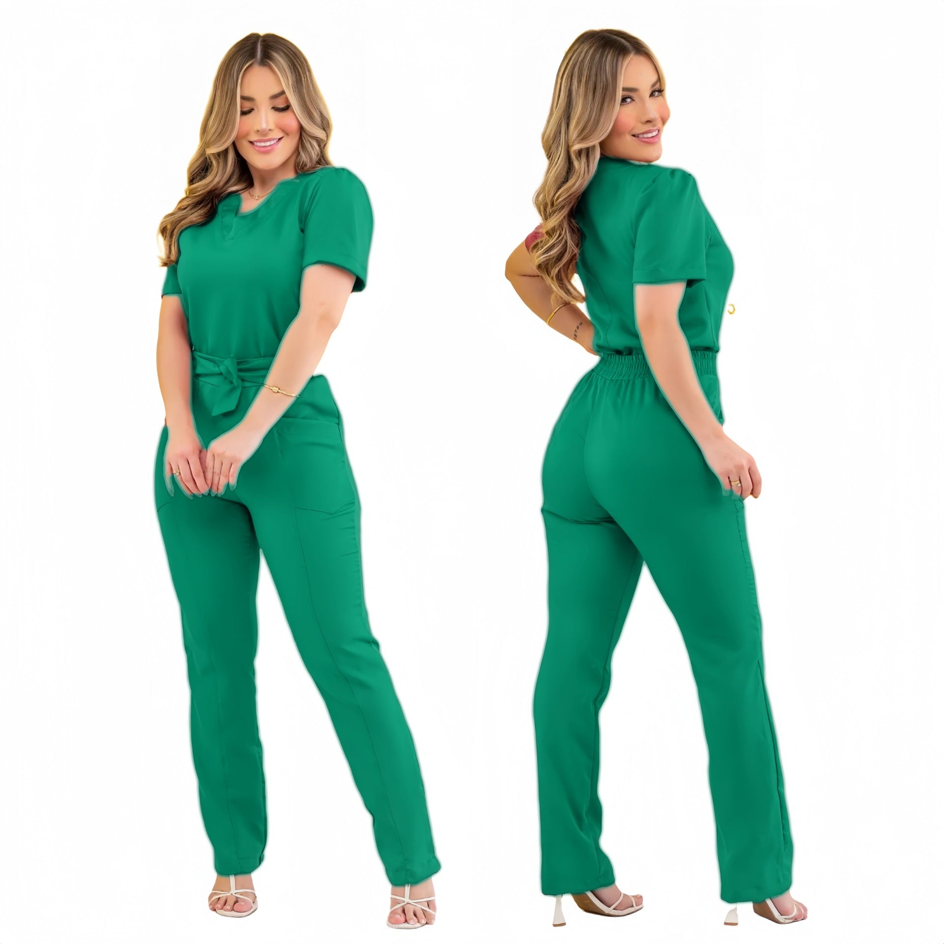 Women's Beauty Salon Scrub Set – Uniform Top & Pants