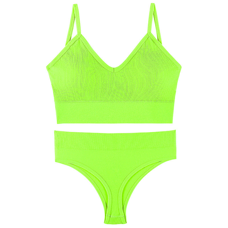 Women's Push-Up Wireless Sports Bra & Sling Vest Set