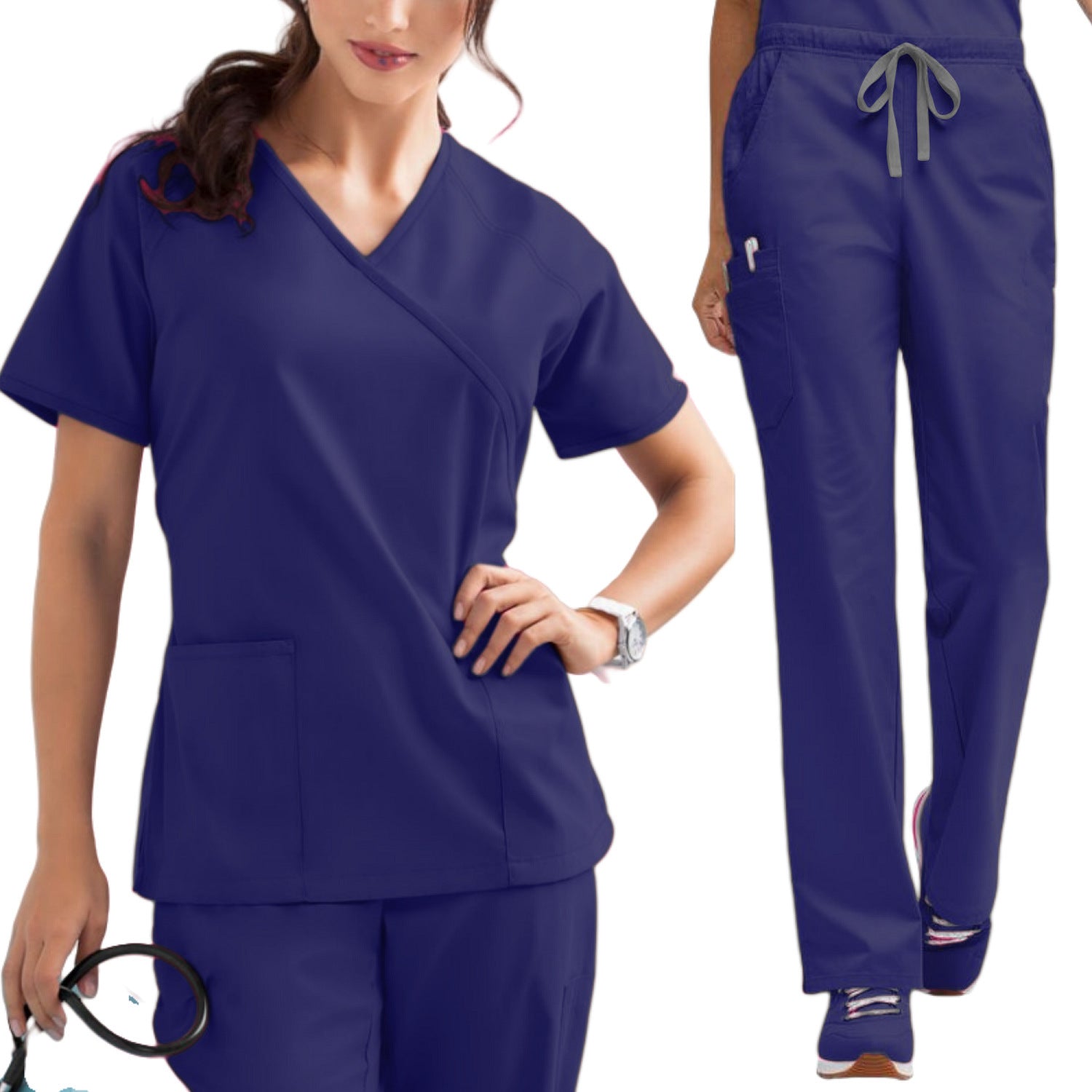 Unisex Medical Scrub Set – Moisture-Wicking Nurse & Clinic Uniform