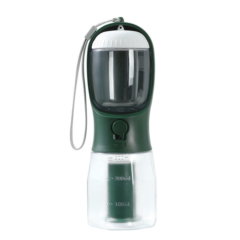 3-in-1 Portable Dog Water Bottle with Food & Waste Bag Compartment