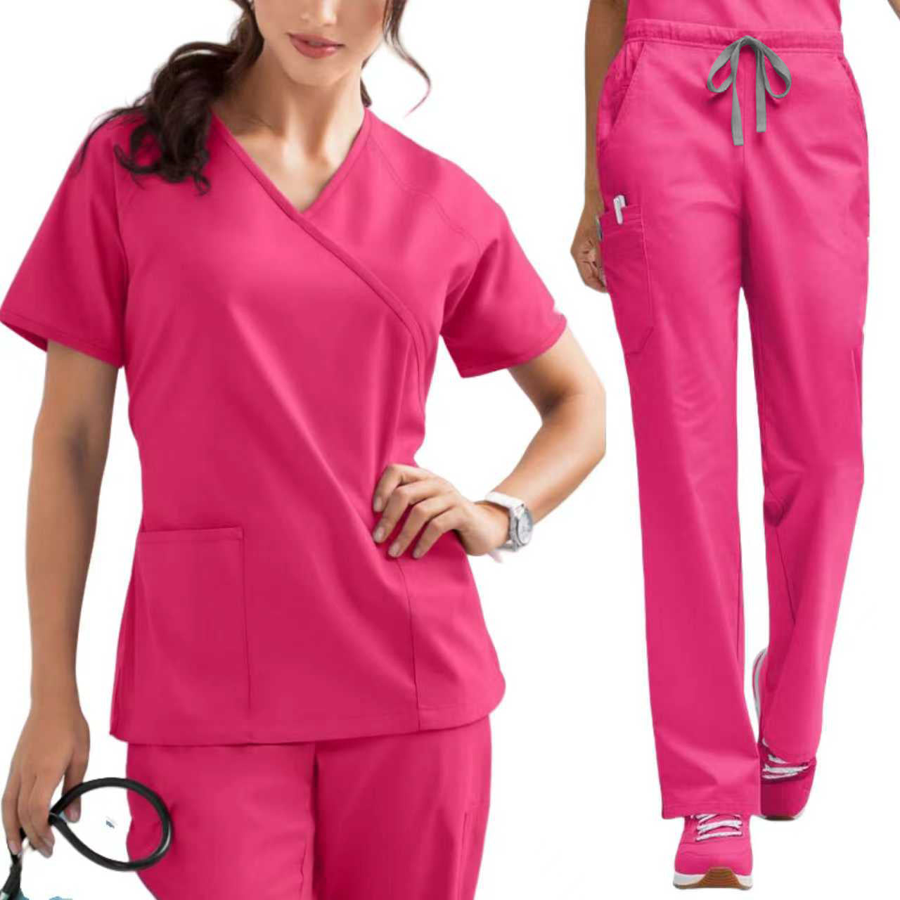 Unisex Medical Scrub Set – Moisture-Wicking Nurse & Clinic Uniform