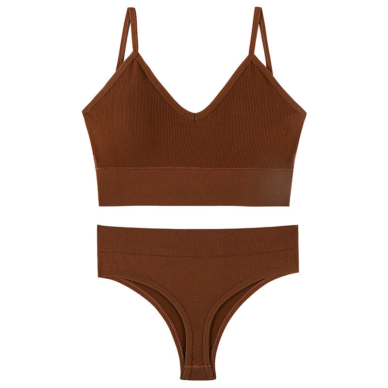 Women's Push-Up Wireless Sports Bra & Sling Vest Set