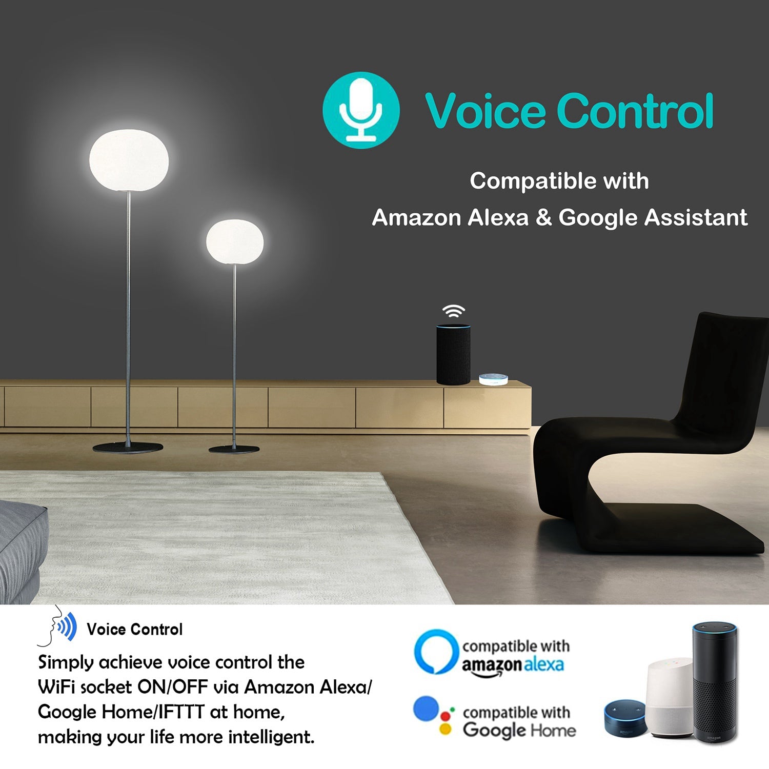 WiFi Smart Plug – Works with Alexa & Google Home, App & Voice Control with Timer