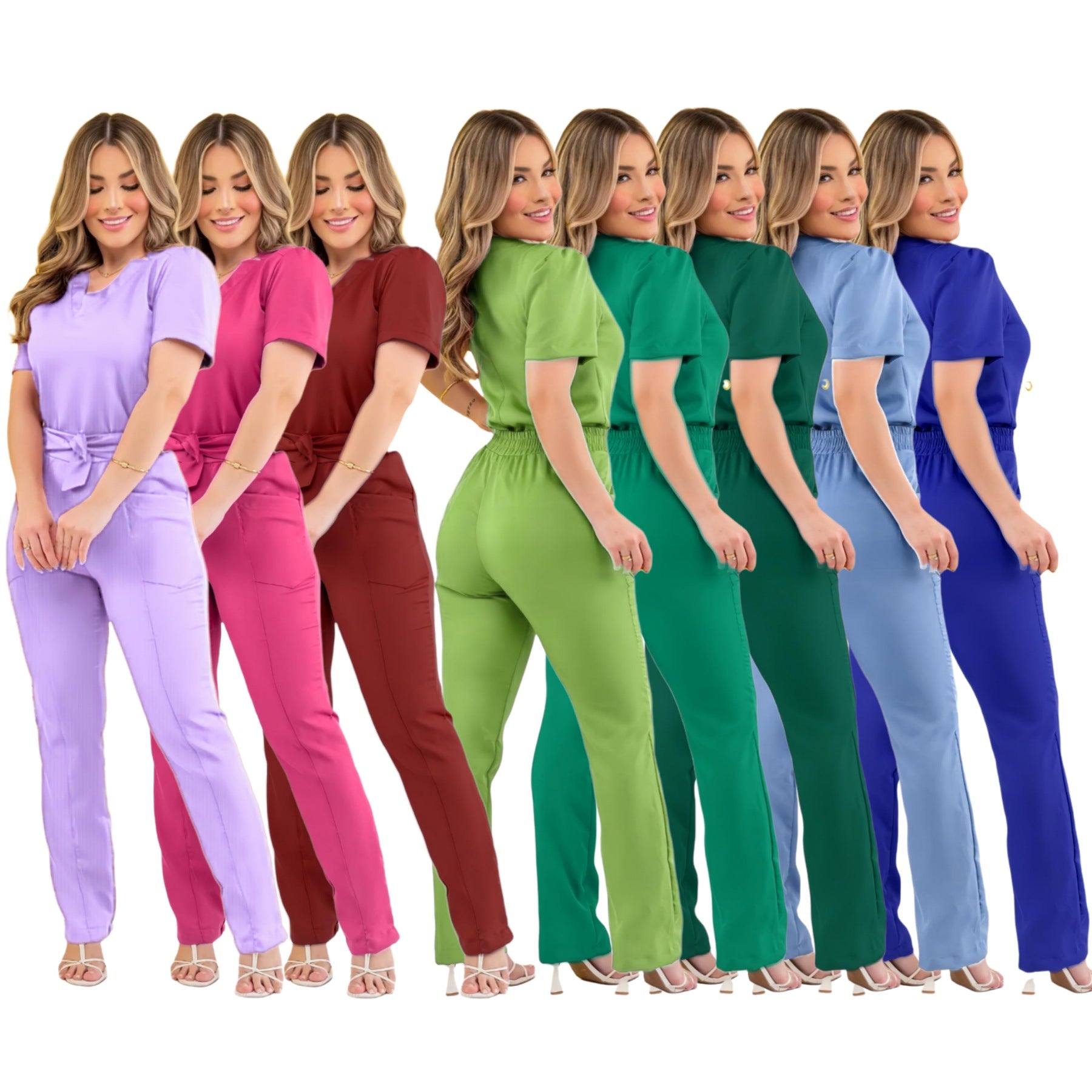 Women's Beauty Salon Scrub Set – Uniform Top & Pants