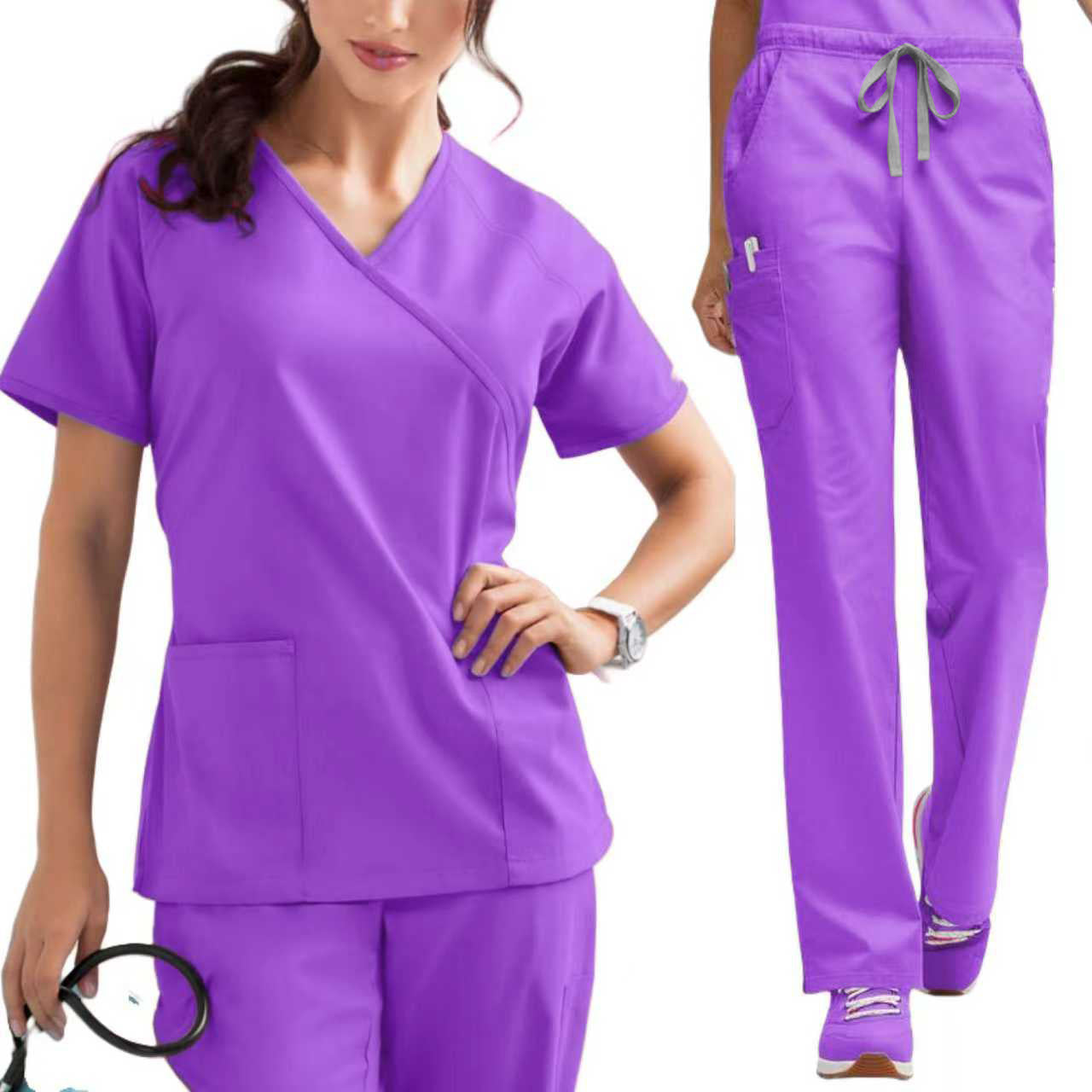 Unisex Medical Scrub Set – Moisture-Wicking Nurse & Clinic Uniform