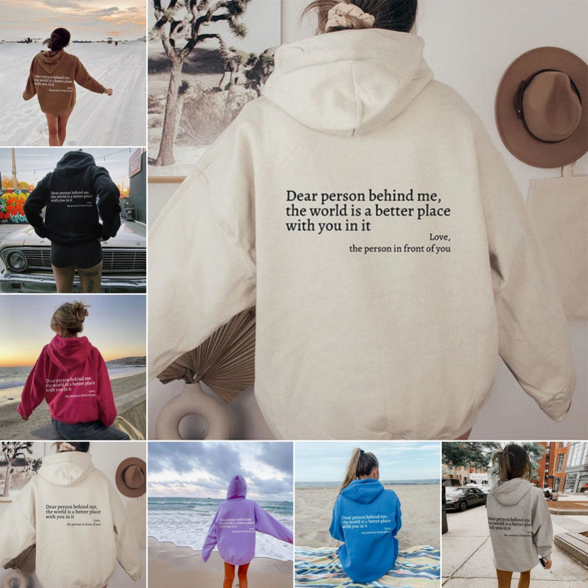 Women's Inspirational Message Hoodie – Cozy Kangaroo Pocket Pullover Sweatshirt