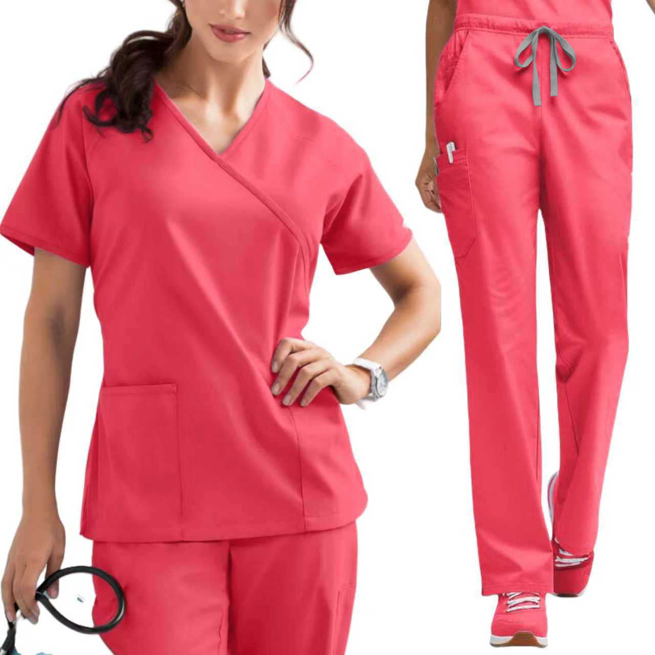 Unisex Medical Scrub Set – Moisture-Wicking Nurse & Clinic Uniform