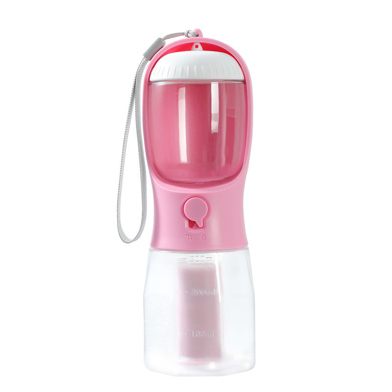 3-in-1 Portable Dog Water Bottle with Food & Waste Bag Compartment