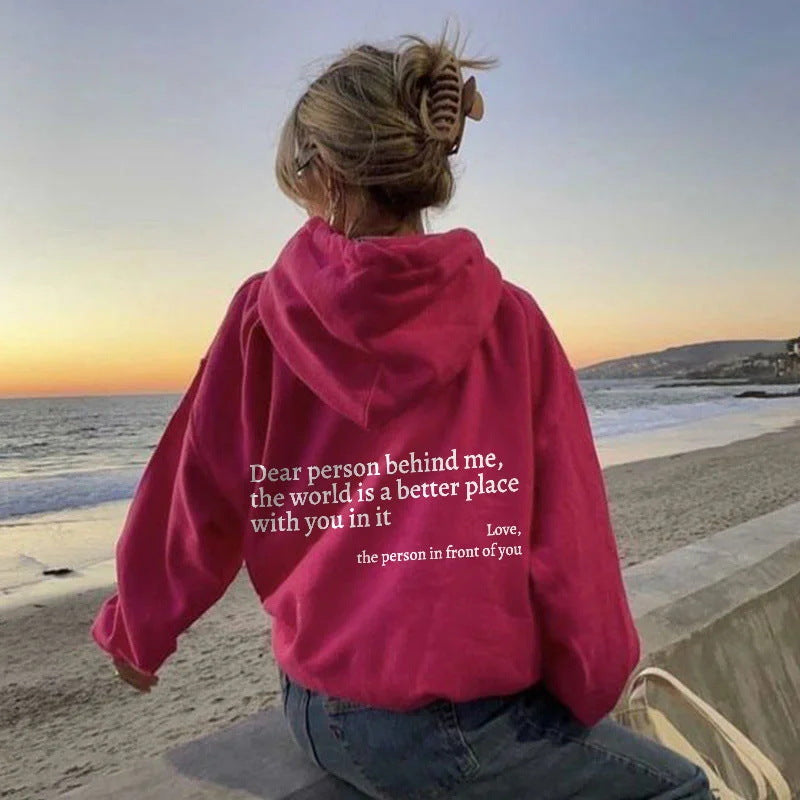 Women's Inspirational Message Hoodie – Cozy Kangaroo Pocket Pullover Sweatshirt