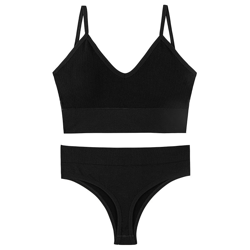 Women's Push-Up Wireless Sports Bra & Sling Vest Set