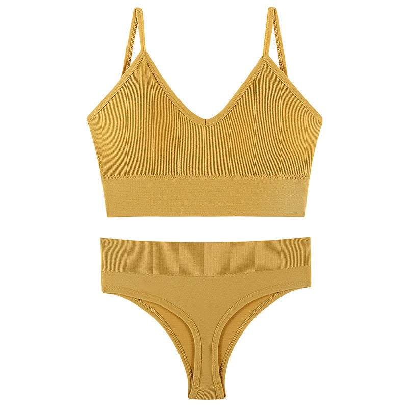 Women's Push-Up Wireless Sports Bra & Sling Vest Set