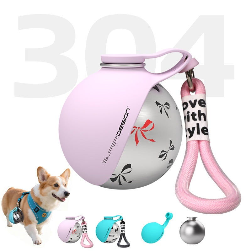 Portable Dog Water Bottle – Stainless Steel Travel Dispenser with Drinking Bowl