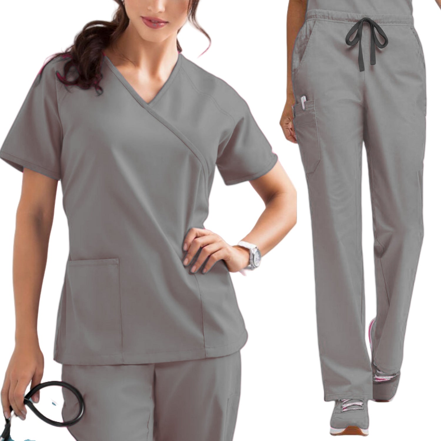 Unisex Medical Scrub Set – Moisture-Wicking Nurse & Clinic Uniform