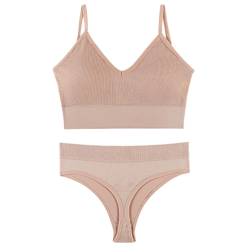 Women's Push-Up Wireless Sports Bra & Sling Vest Set
